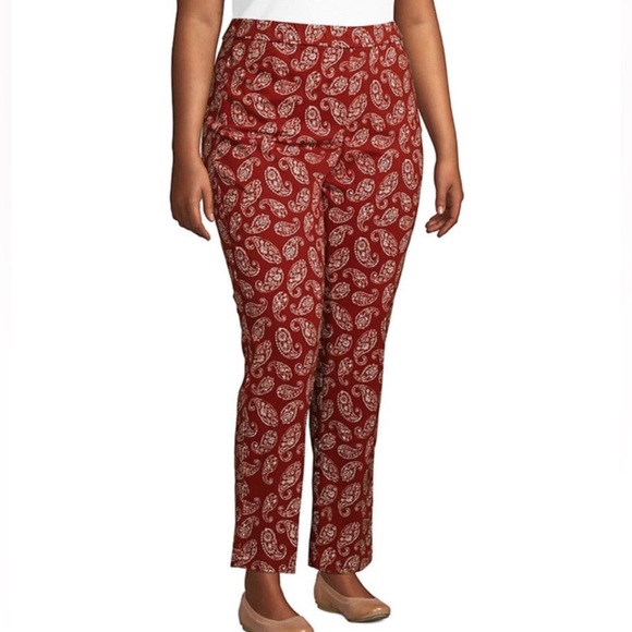 Lands' End Pants - Lands End Chino Pants Mid-Rise Paisley Rust NWOT